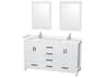 Sheffield 60" White Vanity with 24" Mirror