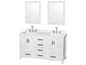 Sheffield 60" White Vanity with 24" Mirror