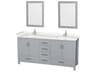 Sheffield 72" Gray Vanity with 24" Mirror