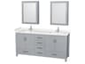 Sheffield 72" Gray Vanity with Medicine Cabinet