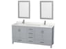 Sheffield 72" Gray Vanity with 24" Mirror