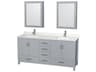 Sheffield 72" Gray Vanity with Medicine Cabinet
