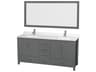 Sheffield 72" Dark Gray Vanity with 70" Mirror