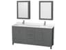 Sheffield 72" Dark Gray Vanity with Medicine Cabinet