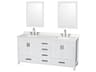 Sheffield 72" White Vanity with 24" Mirror