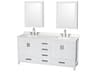 Sheffield 72" White Vanity with Medicine Cabinet
