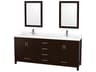 Sheffield 80" Espresso Vanity with 24" Mirror