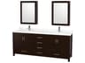Sheffield 80" Espresso Vanity with Medicine Cabinet