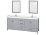 Sheffield 80" Gray Vanity with 24" Mirror