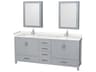 Sheffield 80" Gray Vanity with Medicine Cabinet