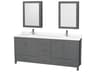 Sheffield 80" Dark Gray Vanity with Medicine Cabinet