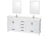 Sheffield 80" White Vanity with 24" Mirror
