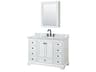 Deborah 48" White Vanity with Medicine Cabinet