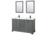 Deborah 60" Dark Gray Vanity with 24" Mirror