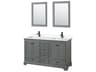 Deborah 60" Dark Gray Vanity with 24" Mirror