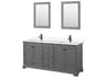 Deborah 72" Dark Gray Vanity with 24" Mirror