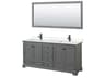 Deborah 72" Dark Gray Vanity with 70" Mirror