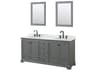 Deborah 72" Dark Gray Vanity with 24" Mirror