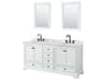 Deborah 72" White Vanity with 24" Mirror