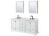 Deborah 72" White Vanity with Medicine Cabinet