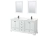 Deborah 72" White Vanity with 24" Mirror