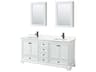 Deborah 72" White Vanity with Medicine Cabinet
