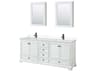 Deborah 80" White Vanity with Medicine Cabinet