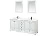 Deborah 80" White Vanity with 24" Mirror