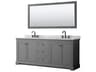 Avery 80" Dark Gray Vanity with 70" Mirror