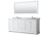 Avery 80" White Vanity with 70" Mirror