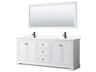 Avery 80" White Vanity with 70" Mirror