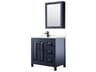 Daria 36" Dark Blue Vanity with Medicine Cabinet