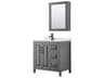 Daria 36" Dark Gray Vanity with Medicine Cabinet