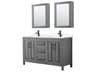 Daria 60" Dark Gray Vanity with Medicine Cabinet