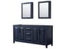Daria 71" Dark Blue Vanity with Medicine Cabinet