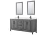 Daria 72" Dark Gray Vanity with 24" Mirror