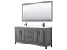 Daria 72" Dark Gray Vanity with 70" Mirror
