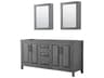 Daria 71" Dark Gray Vanity with Medicine Cabinet