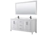 Daria 72" White Vanity with 70" Mirror
