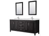 Daria 80" Dark Espresso Vanity with 24" Mirror