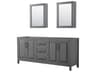 Daria 79" Dark Gray Vanity with Medicine Cabinet
