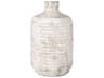 Distressed White And Taupe Vase