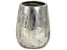 Distressed Metallic Silver Vase