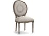 Medallion Oak Wood Gray Upholstered Armless Dining Chair