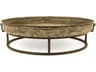 Round Metal Distressed Rustic Bronze Coffee Table
