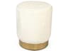 White Faux Upholstered Accent Stool