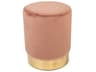 Rose Velvet Pink Upholstered Accent Stool