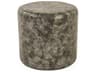 Distressed Grey Faux Leather Accent Stool