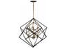Artistry 6-Light Geometric Chandelier Matte Black and Satin Brass
