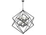 Artistry 12-Light Geometric Chandelier in Polished Nickel and Matte Black